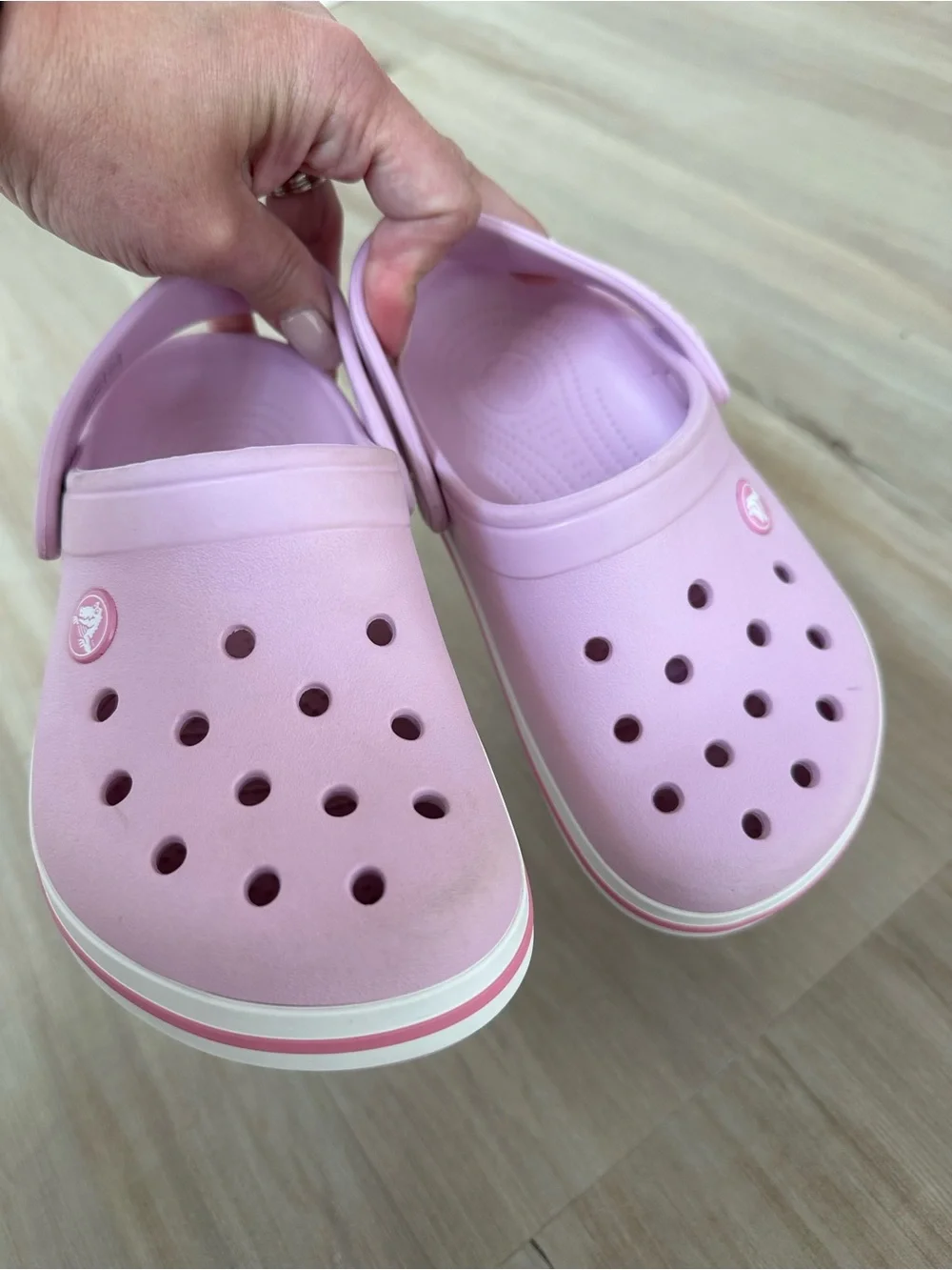 CROCS Kids Slip-On Clogs in Light Pink size J1